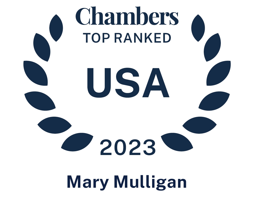 Logo that reads, "Chambers Ranked in USA 2023 Mary Mulligan"