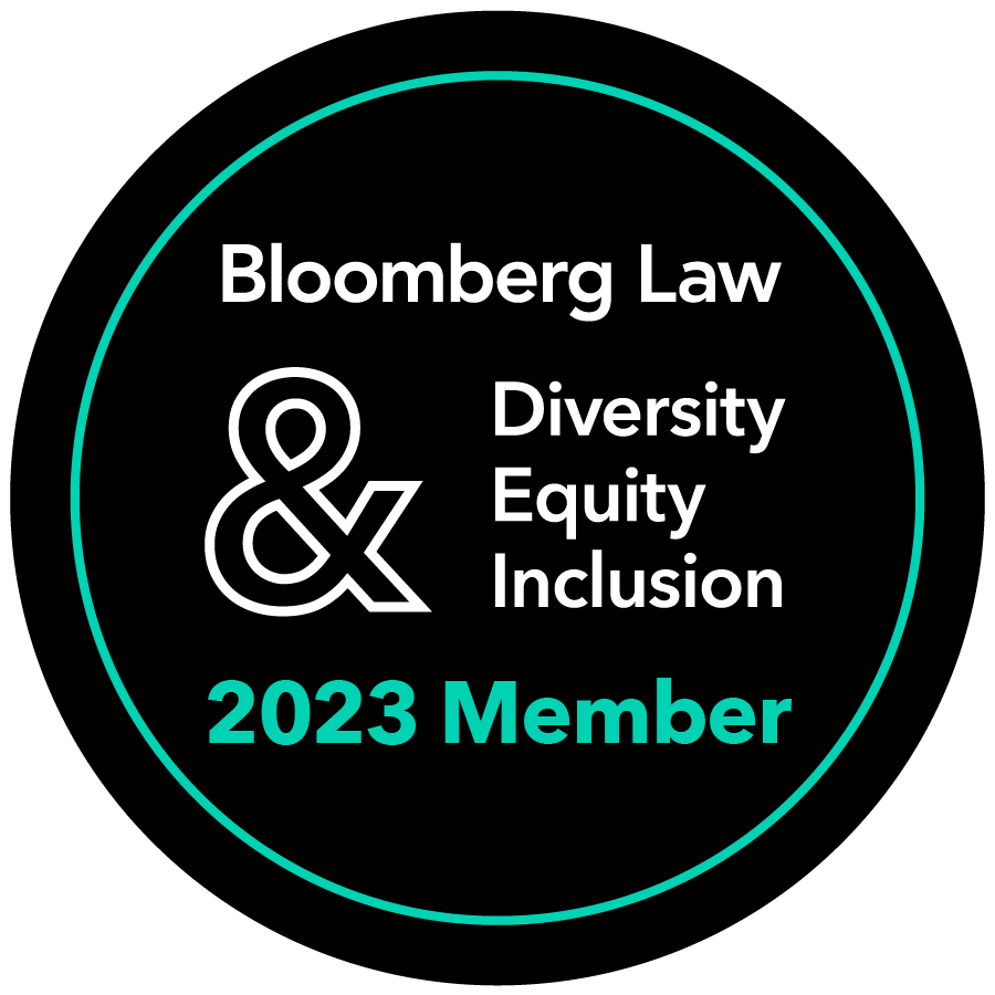 Seal reads "Bloomberg Law Diversity Equity & Inclusion 2023 Member"